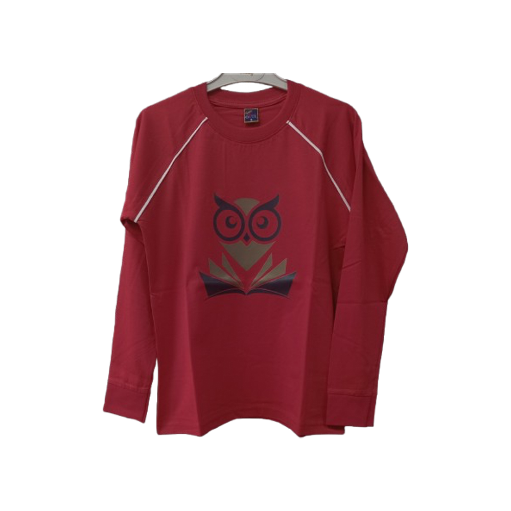 Hakkı Oğuz Tabaoğlu İlkokulu Kız Öğrenci Kırmızı Bisiklet Yaka Uzun Kollu Beden Tshirt