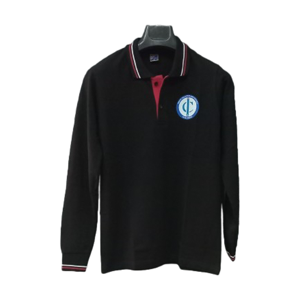 İhsan Çelikten Ortaokulu Kız Öğrenci Siyah Polo Yaka Uzun Kollu Tshirt