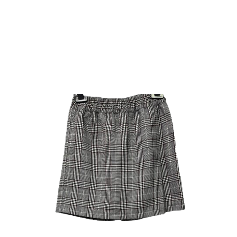 İlhan Onat İlkokulu Kız Öğrenci Önü Kapaklı Beli Lastikli Ekose Şort Etek